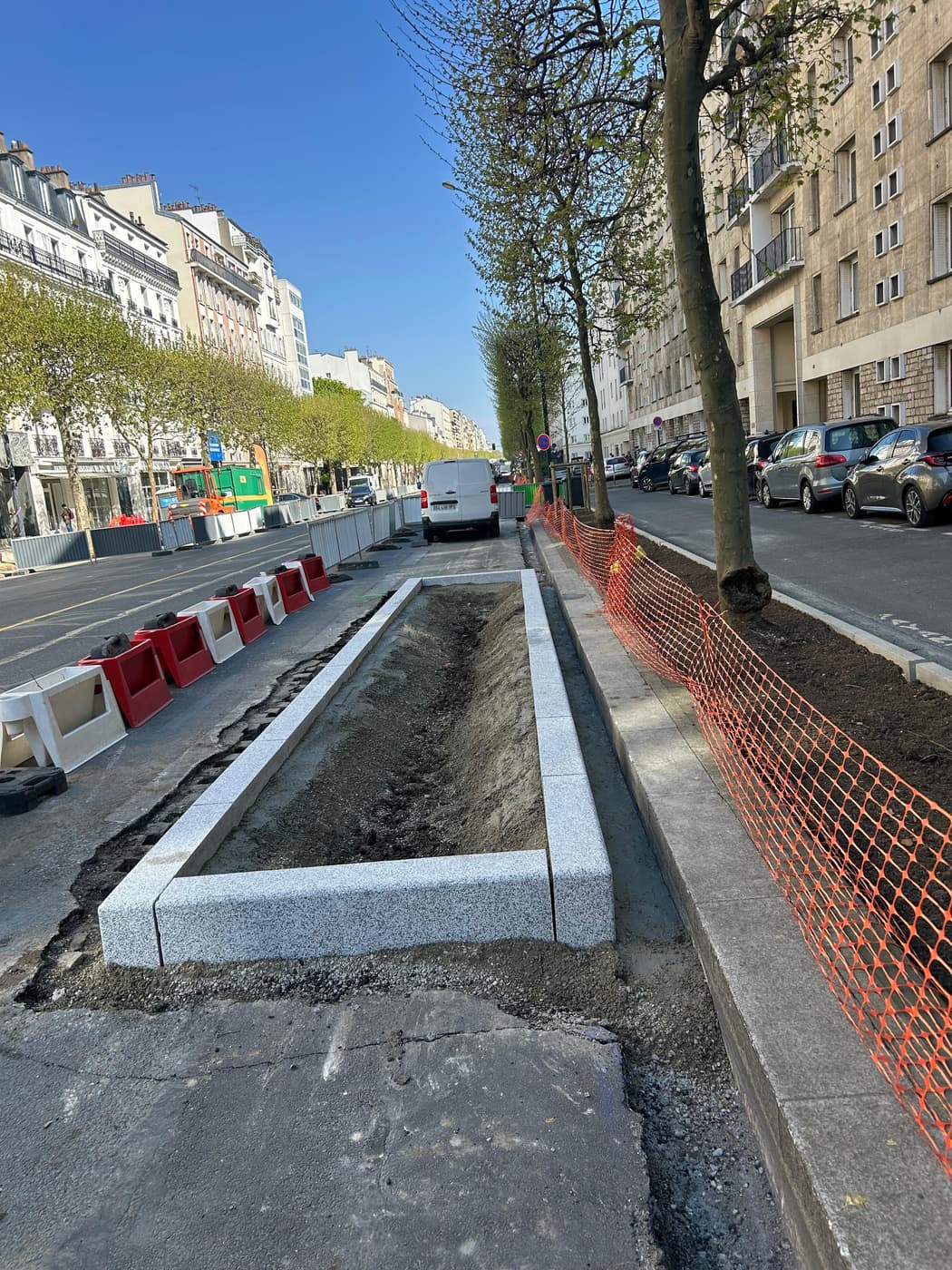 Bordures en granit en centre-ville
